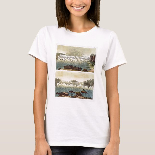 Camiseta Niagara Falls, 1818 (gravura a cores) (Frente)