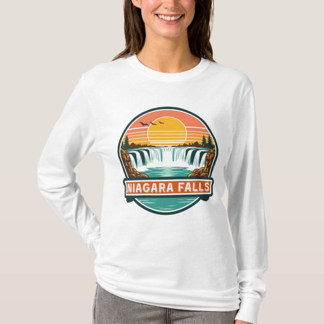 Camiseta niagara falls canada retro design  (Frente)