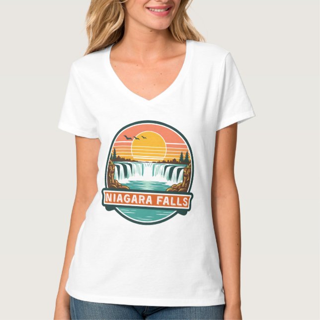 Camiseta niagara falls canada retro design  (Frente)
