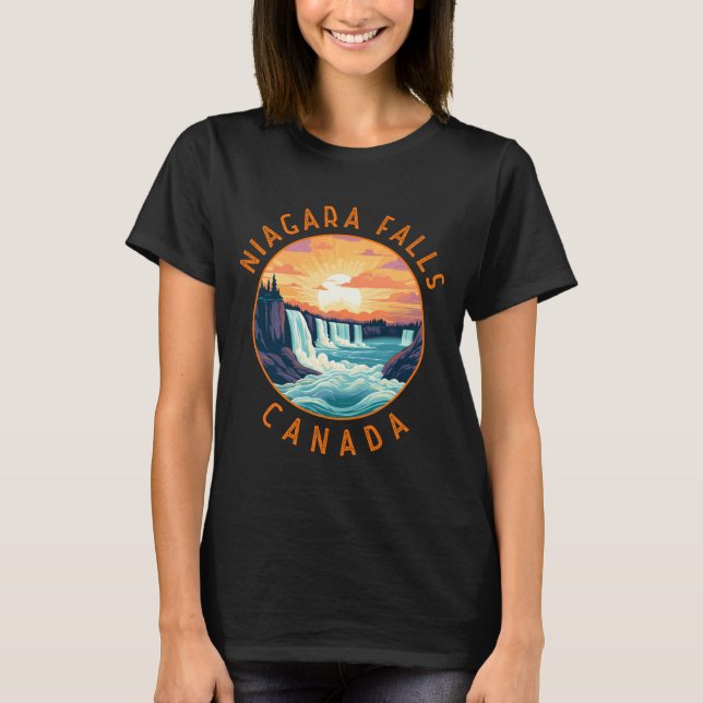 Camiseta Niagara Falls Canada Retro Distressed Circle _1  (Frente)