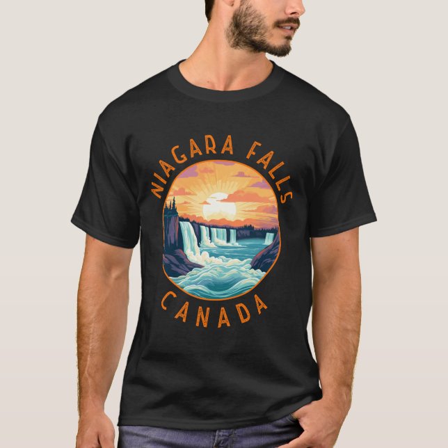 Camiseta Niagara Falls Canada Retro Distressed Circle _1  (Frente)