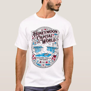 Camiseta Niagara Falls Ontário Capital Mundial de Lua de Me