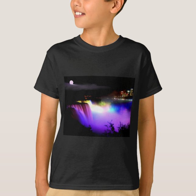 Camiseta Niagara-Queda-sob-projector-em-noite (Frente)