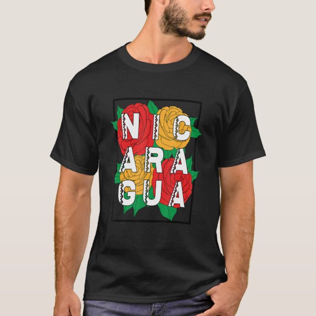 Camiseta Nicaragua Heritage Flower Traditional Cultural (Frente)