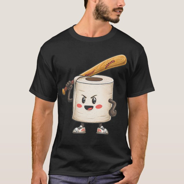 Camiseta Nice Baseball Toilet Paper Look For Funny Sports F (Frente)
