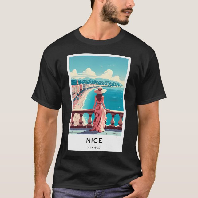 Camiseta Nice França - Poster de Arte Digital (Frente)