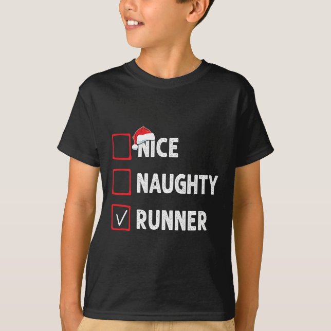 Camiseta Nice Naughty Runner Running Womens Mens Funny Chri (Frente)