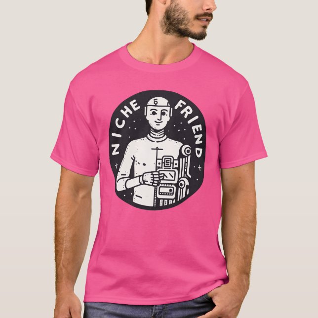 Camiseta Niche Amigo Robotee Cyborg Inteligência Artificial (Frente)
