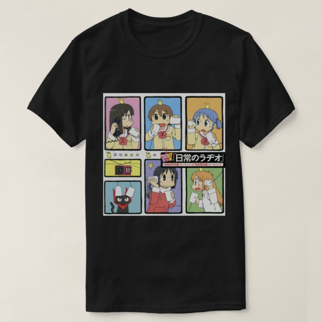 Camiseta Nichijou - Todos os Caracteres (Frente do Design)