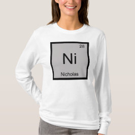 Camiseta Nicholas Nome Elemento Químico Tabela Periódica