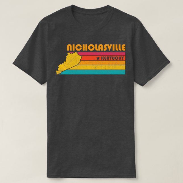 Camiseta Nicholasville Kentucky Vintage afligiu Souvenir (Frente do Design)