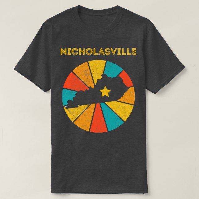 Camiseta Nicholasville Kentucky Vintage afligiu Souvenir (Frente do Design)