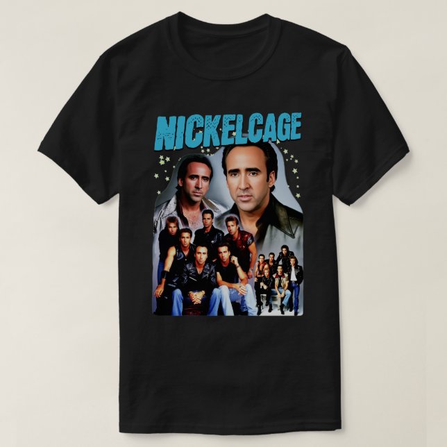 Camiseta NICKELCAGE Boy Crossover PARODY Funny Retro 2000s (Frente do Design)