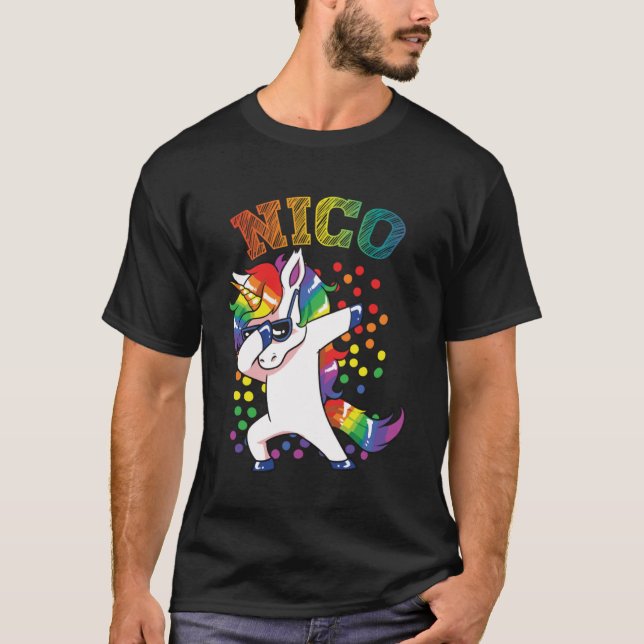 Camiseta Nico Dabbing Unicorn (Frente)