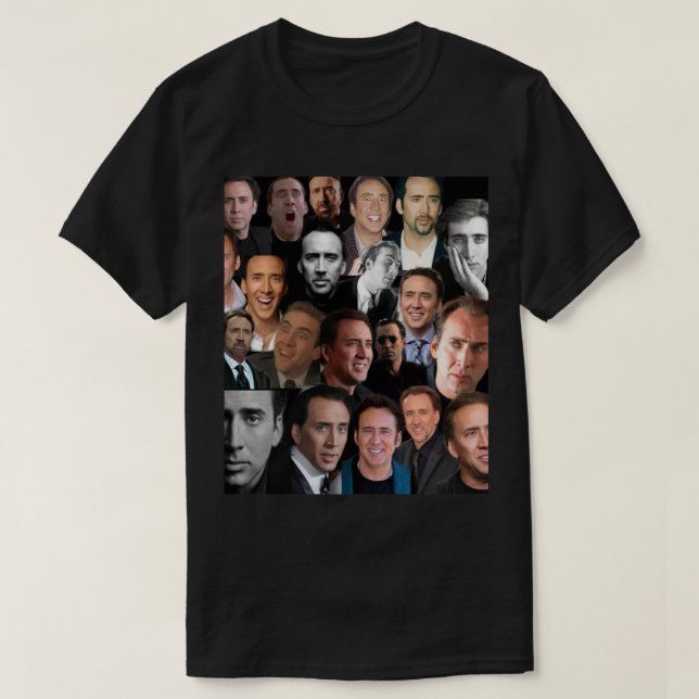 Camiseta nicolas cage colllage (Frente do Design)