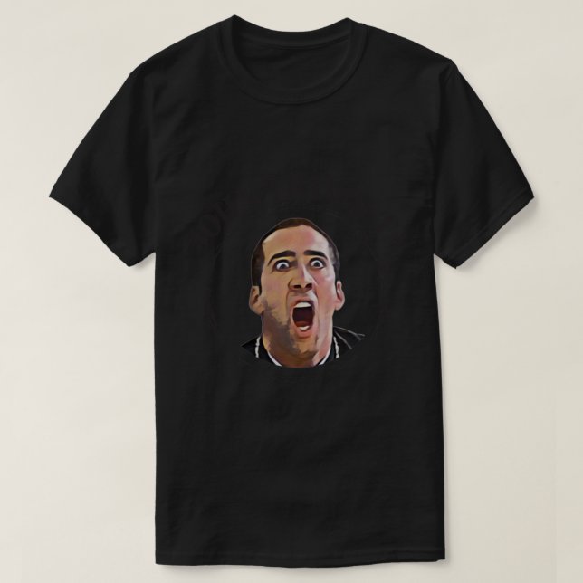Camiseta Nicolas Cage Face Off - Design 2 Preto (Frente do Design)