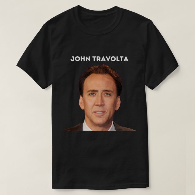 Camiseta Nicolas Cage John Travolta Enfrentando Homens Mulh (Frente do Design)