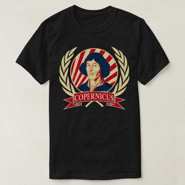 Camiseta Nicolaus Copernicus Famoso Astrônomo Estilo Retroa (Frente do Design)