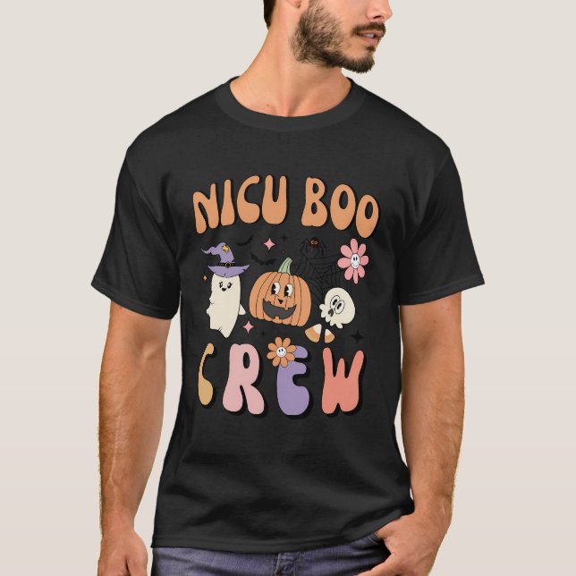Camiseta Nicu Boo Crew Ghost Pumpkin Atal Nurn Hallow (Frente)
