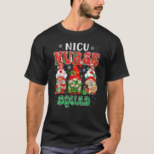 Camiseta NICU Enfermeira Gnomos de Natal Esquadrão Nu Neona