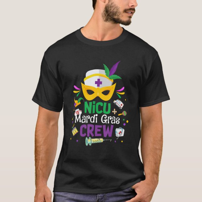 Camiseta NICU Mardi Gras Nurse Crew Family Group Nursing Lo (Frente)