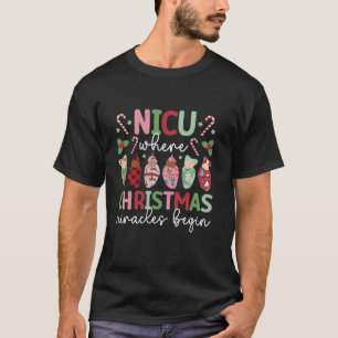 Camiseta NICU Natal Miracle NICU Nurse Xmas Party NICU
