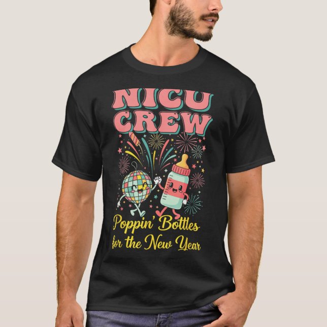 Camiseta Nicu New Years Shirt, Nurse Png Bottles For The Ne (Frente)