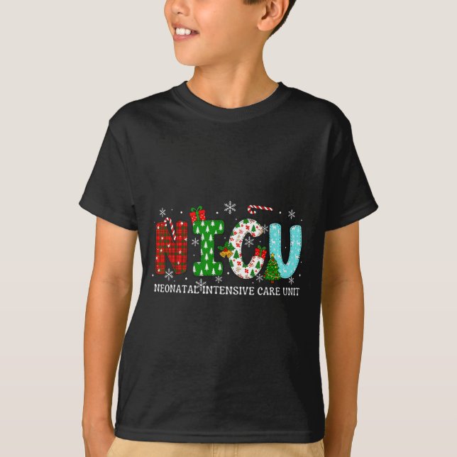 Camiseta Nicu Nurse Christmas Neonatal Intensive Care Unit  (Frente)