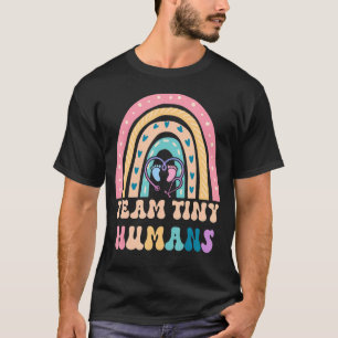 Camiseta Nicu Nurse Icu Neonatal Boho Rainbow Team Tiny Hum