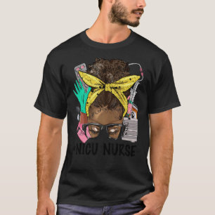 Camiseta NICU NURSE Messy Bun Afro Hair African Nurse Life