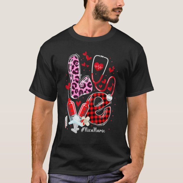 Camiseta Nicu Nurse Valentines Day Stethoscope ER ICU NICU  (Frente)