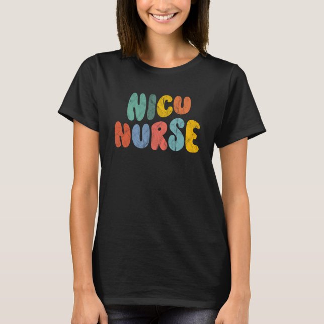 Camiseta Nicu Nurse Week Groovy Appreciation Day For Women  (Frente)