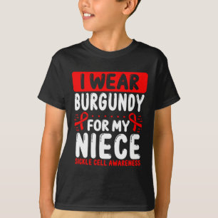 Camiseta Niece Burgundy Ribbon Tia Tio Célula Falsiforme