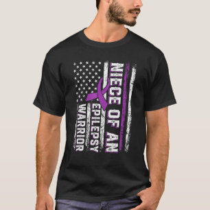 Camiseta Niece de um Suporte de Fita Roxo Epilepsia Guerrei