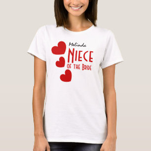 Camiseta NIECE do BRIDE Gift Idea Cute RED Hearts B10