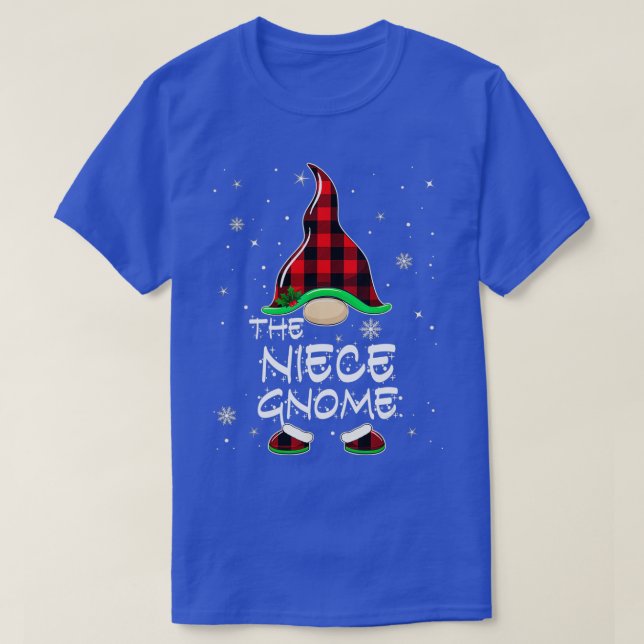 Camiseta Niece Gnome Buffalo Plaid Matching Family Christma (Frente do Design)