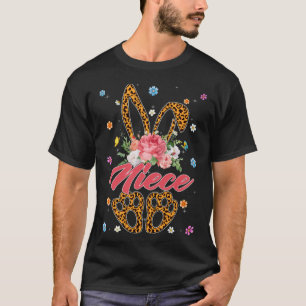 Camiseta Niece Leopard Coelhinho Correspondente Dia da Pásc