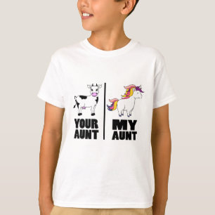 Camiseta Niece Nephew Tia Engraçado Vaca Sua Tia Minha Tia