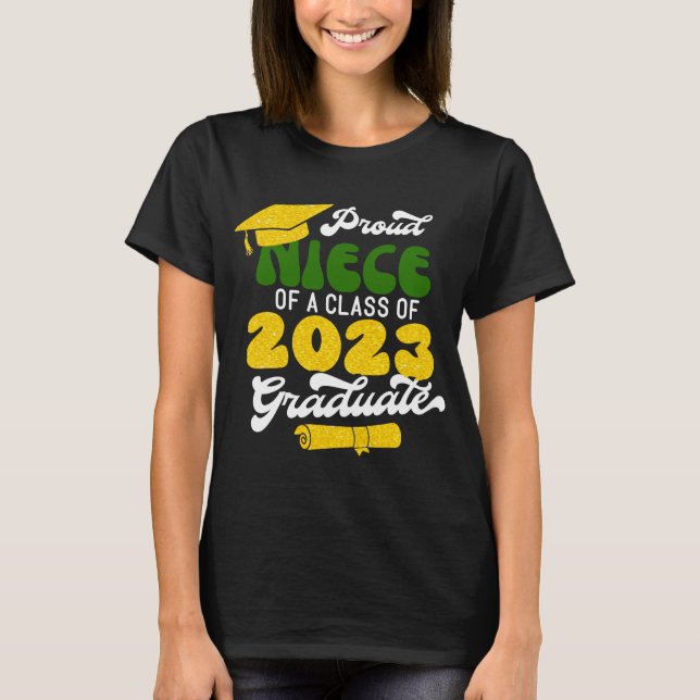 Camiseta NIECE Orgulhosa de uma classe de Formando 2023 Ret (Frente)