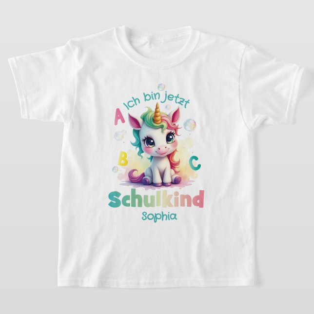 Camiseta Niedliches Einhorn mit Seifenblasen - Schulkind | (Postura )