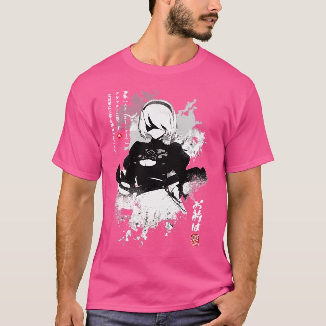 Camiseta Nier Automata 2B - Tinta no Japão (Frente)