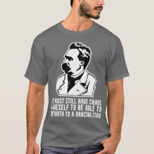 Camiseta Nietzsche cita o caos em sua alma dançando Portrai