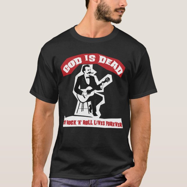 Camiseta Nietzsche Guitar God Is Morto (Frente)