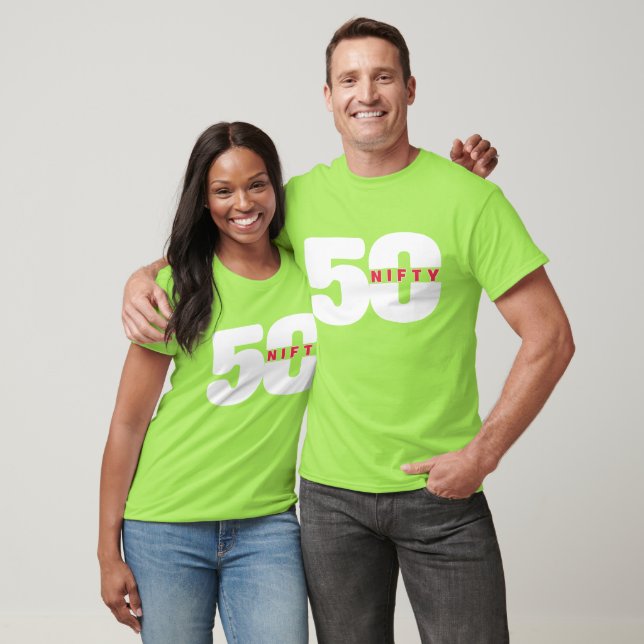 Camiseta NIFTY 50 Esporte Inspirou T-Shirts DE ANIVERSÁRIO (Unissex)