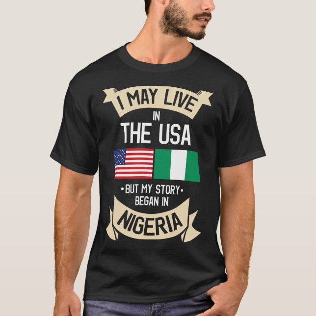 Camiseta Nigeria American Flag Usa Nigerian Roots Gifts For (Frente)