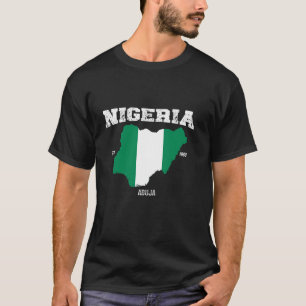 Camiseta Nigéria Bandeira Mapa Nigéria Dia Nacional da Nigé