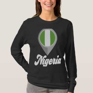 Camiseta NIGERIA Flag Pin I Love NIGERIA Viagem