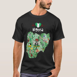 Camiseta Nigeria heritage map shirt - Nigeria pride T-shirt