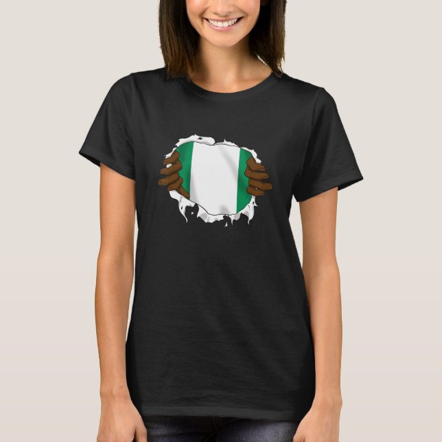 Camiseta Nigeria Nigerian Africa Proud Heart Love Hands (Frente)