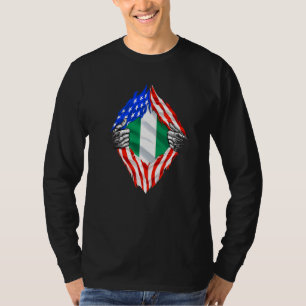 Camiseta Nigéria Raiz Estados Unidos Bandeira Patriótica Ni